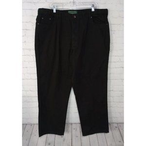 Scandia Woods Adjust-a-band black denim expandable Womens jeans 42M 42x31